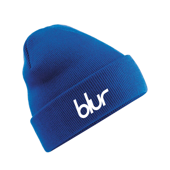 【BLUER】BLR CURVED LOGO BEANIE IVORY Blur Logo Blue Beanie | Blur Official Store